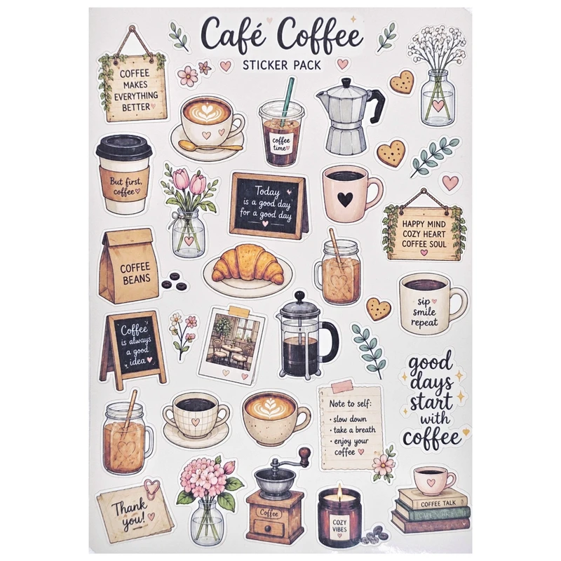 برچسب طرح برش خورده بولت ژورنال مدل Cafe A5