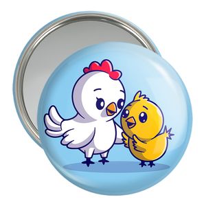 آینه جیبی خندالو مدل حیوانات بامزه مرغ و جوجه کد 29652