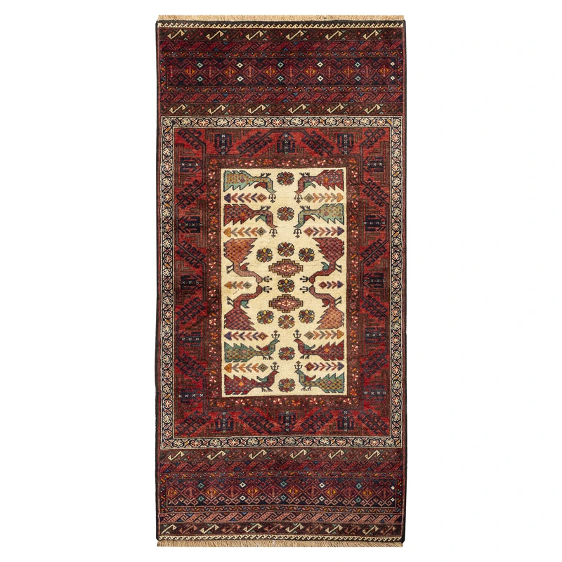 فرش دستبافت یک و نیم متری طرح بلوچ کد 19.34.2840