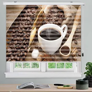 پرده زبرا زیو طرح قهوه سایز 150x150 سانتی متر