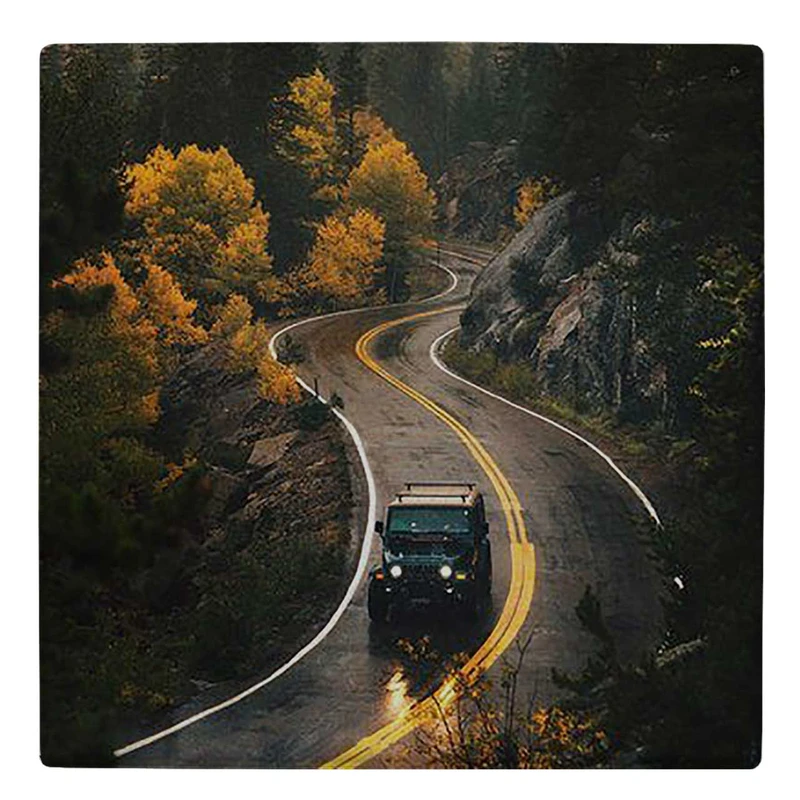 زیر لیوانی  طرح اتومبیل و جاده پاییزی کد    5353260_3928