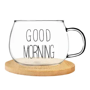 لیوان مدل GOOD MORNING  به همراه زیر لیوانی