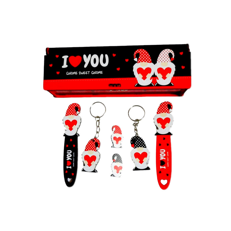 بسته لوازم التحریر مدل کوتوله قلبی مجموعه 6 عددی