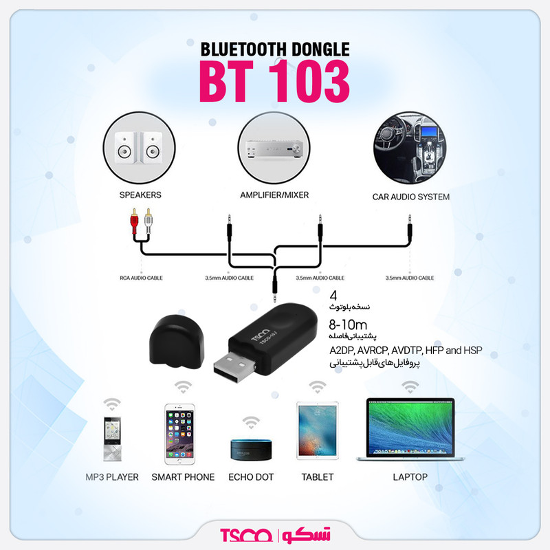 دانگل بلوتوث تسکو مدل BT103