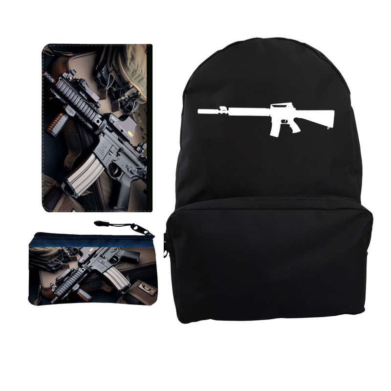 کوله پشتی مدل اسلحه کد KP-5214 به همراه کلاسور و جامدادی