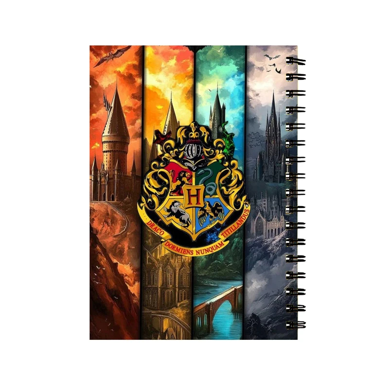 دفتر مشق 60 برگ مدل هری پاتر مدرسه هاگوارتز کد 070
