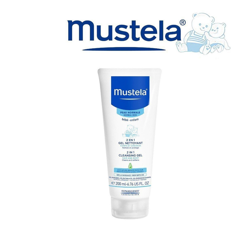 شامپو سر و بدن کودک موستلا مدل cleansing gel حجم 200 میلی لیتر