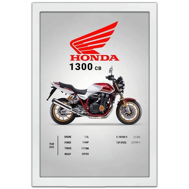 تابلو بکلیت طرح موتور سنگین هوندا HONDA CB1300 مدل W-po1736 فریم سفید