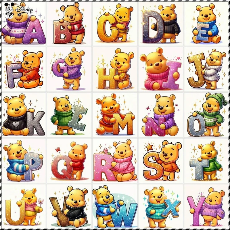 برچسب مدل حروف الفبای انگلیسی طرح استیکر پوو کد 173