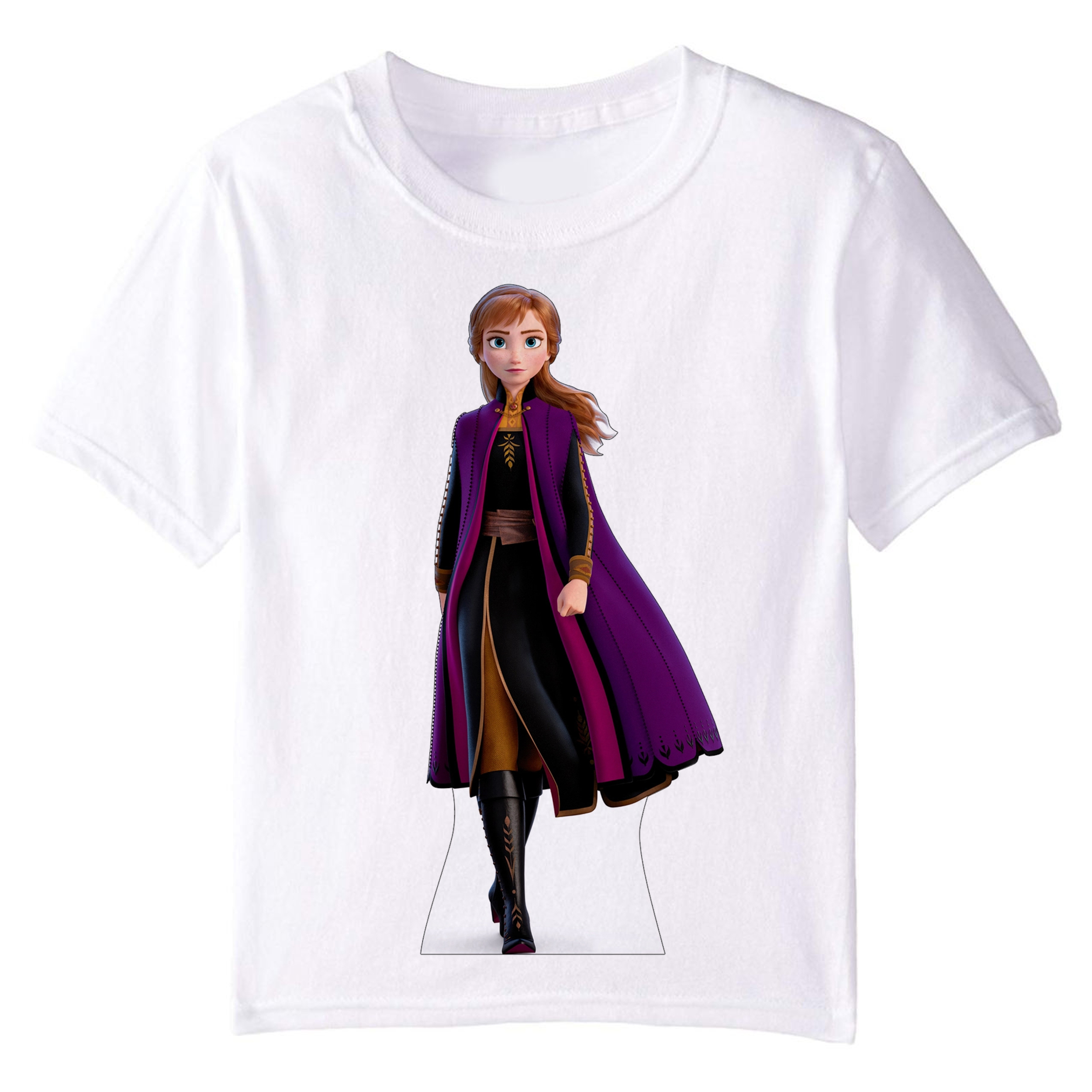 تی شرت آستین کوتاه بچگانه مدل فروزن آنا 007