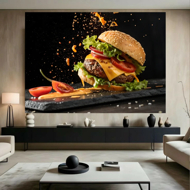 پوستر طرح همبرگر مدل انفجار طعم کد BK24219