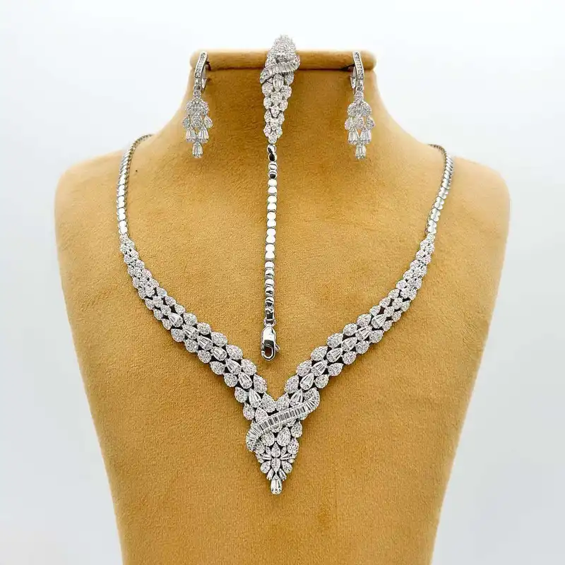 نیم ست نقره زنانه مدل گندم کد BF 25