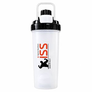 شیکر ورزشی مدل ISS SPORT حجم 0.7 لیتر با بدنه پلاستیک پلیپروپیلن، درب پیچشی، دستهدار ارگونومیک ، نشانگر حجمی و توپ میکس کننده