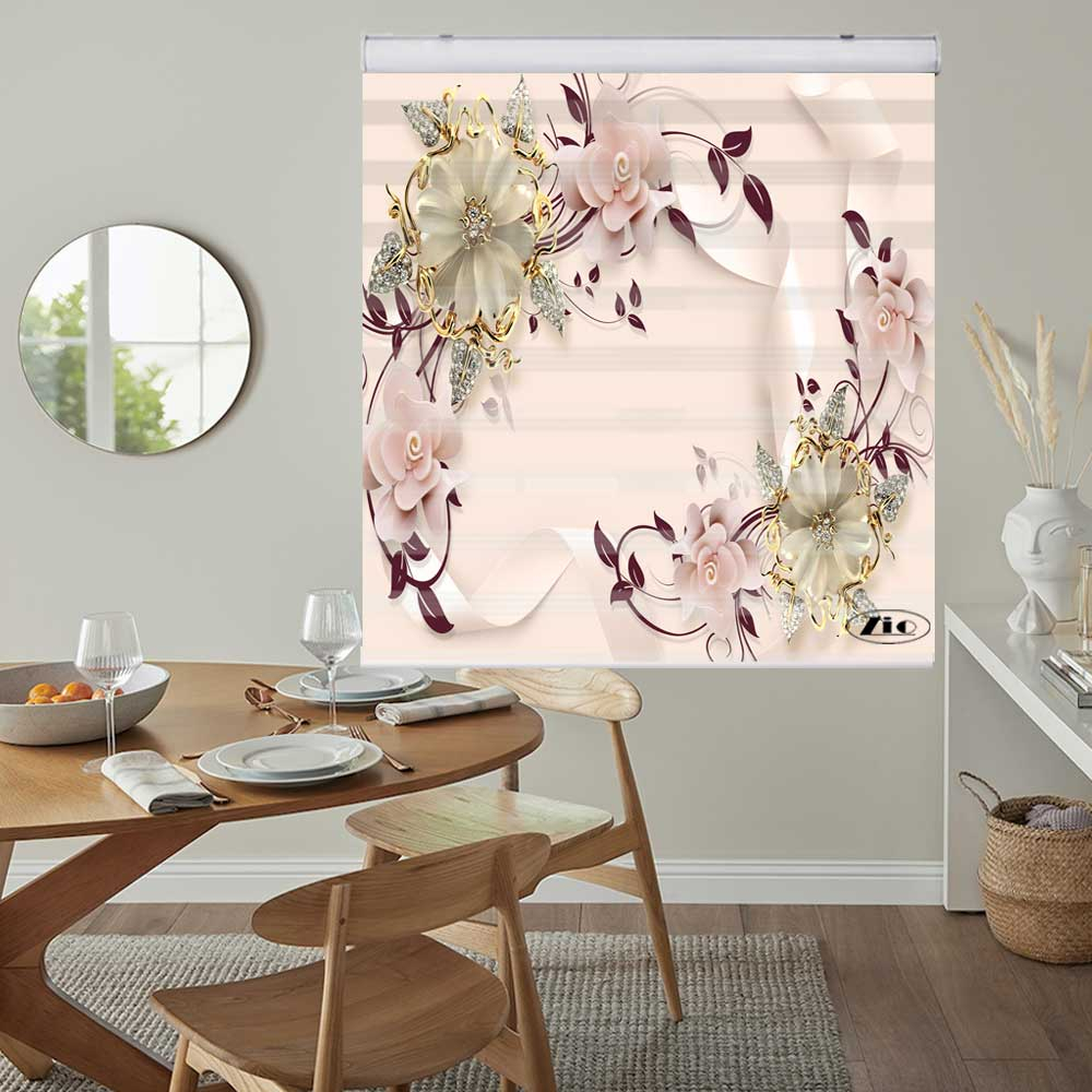 پرده زبرا زیو کد 3D1265 سایز 150x150 سانتی متر