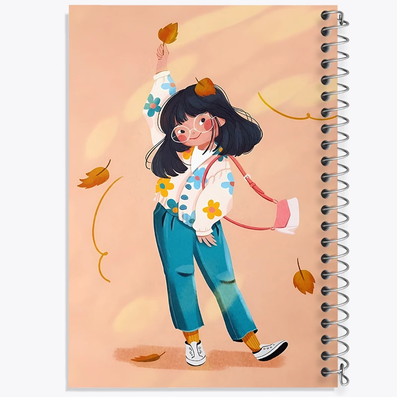 دفتر ژورنال نویسی 50 برگ خندالو مدل نقطه ای طرح دخترانه کد F8236