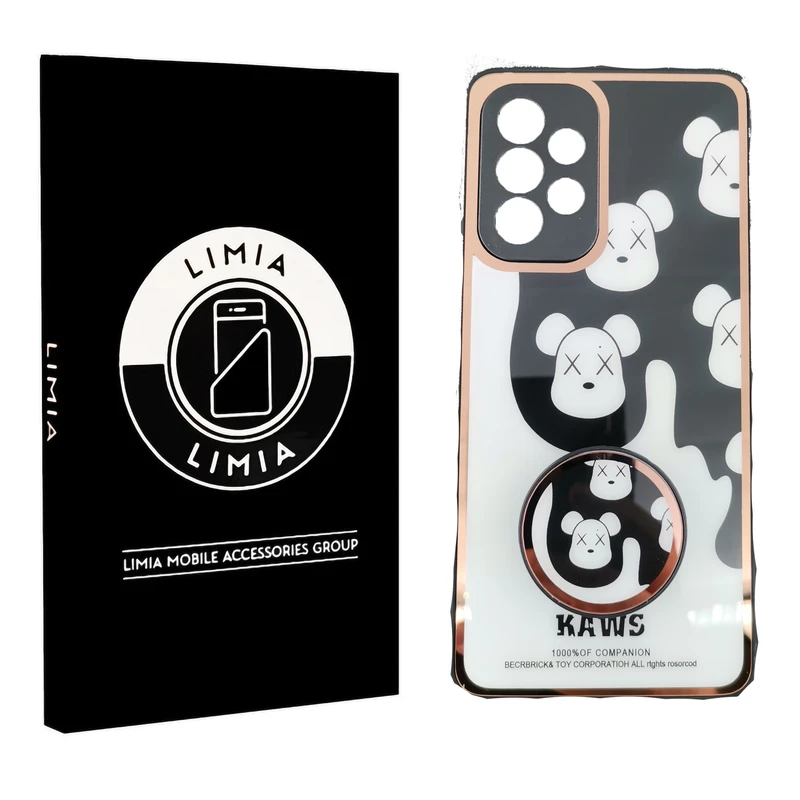 کاور لیمیا مدل فانتزی لنزدار طرح سگ کد 437 مناسب برای گوشی موبایل Galaxy A52s/A52 به همراه پاپ سوکت