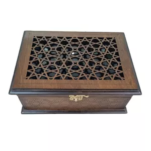 جعبه دمنوش مدل چوبی طرح سنتی قفل دار