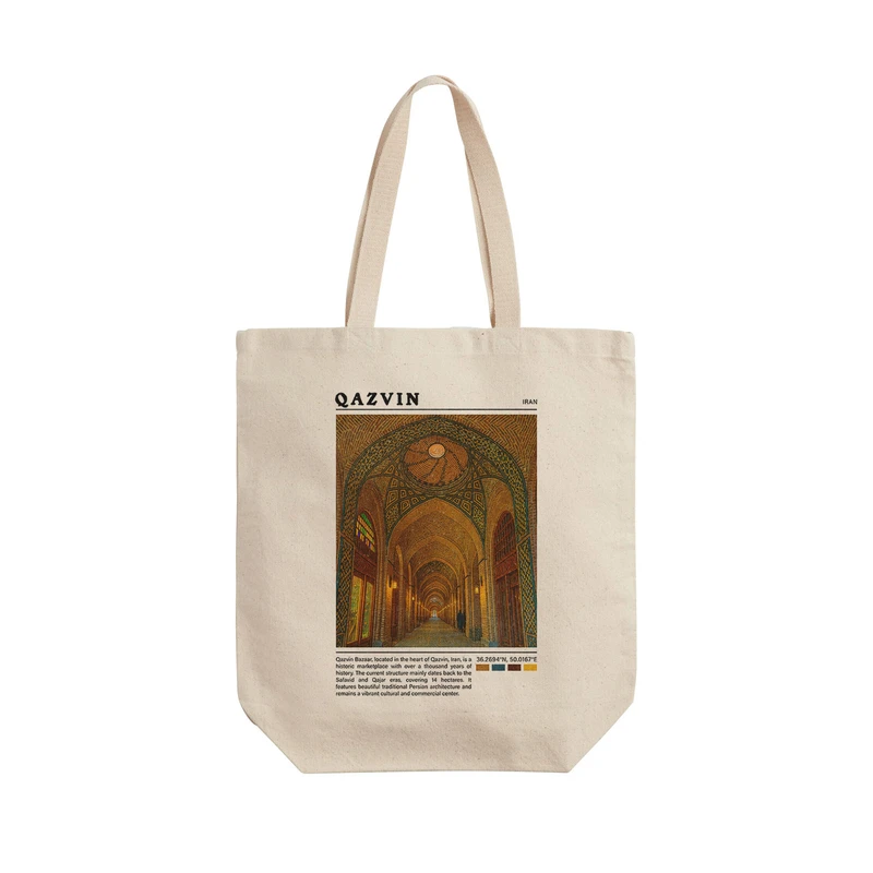 ساک خرید ترمه طراحان ایده مدل بازار تاریخی قزوین کد map0857 - L