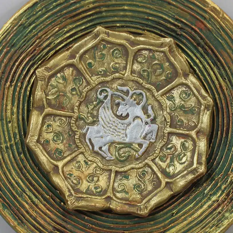 بشقاب دیوارکوب سفالی مدل اسب کد 25-21.5 مجموعه 2 عددی