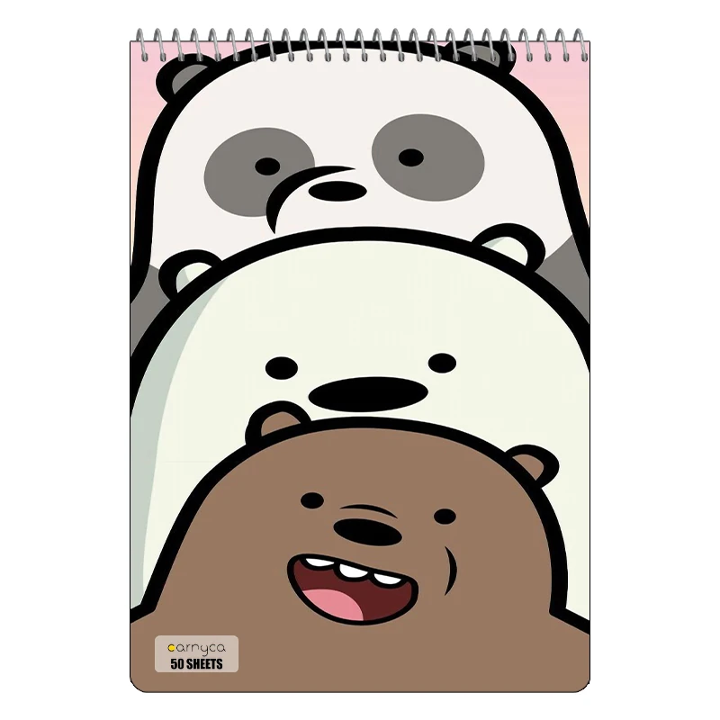 دفتر نقاشی 50 برگ سیمی کارنیکا طرح سه خرس کله پوک We Bare Bears کد 79848