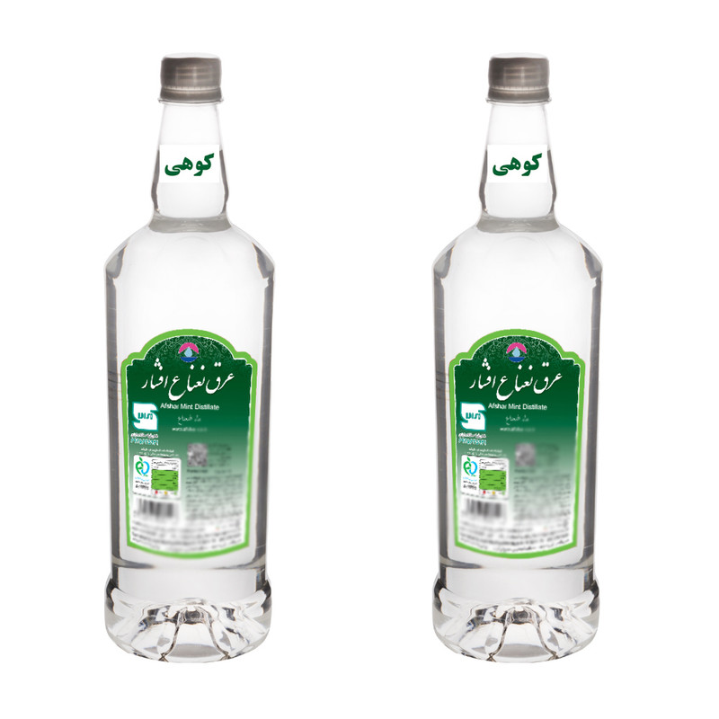 عرق نعناع کوهی افشار - 1 لیتر بسته 2 عددی