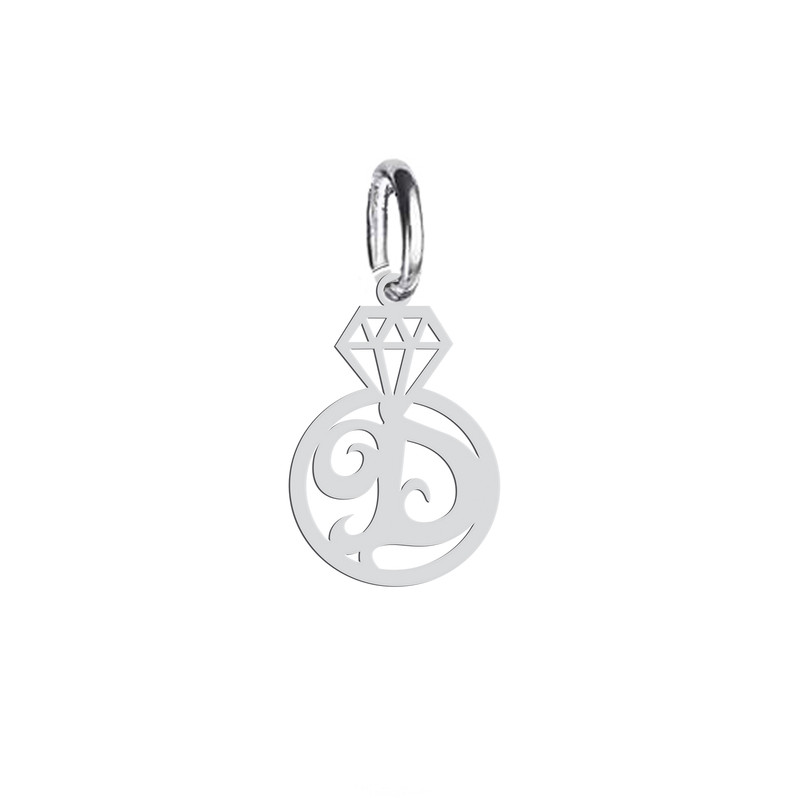 آویز گردنبند نقره هایکا طرح الماس و حرف D مدل n.ha 838 آویز گردنبند نقره هایکا طرح الماس و حرف D مدل n.ha 838