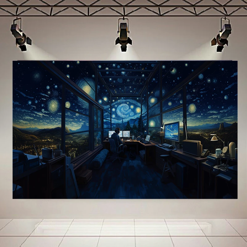 پوستر طرح نقاشی شب پرستاره ونگوگ کد AR32104