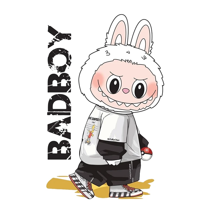 استیکر پارچه و لباس پاد آفرین مدل عروسک لبوبو Labubu کد S2051