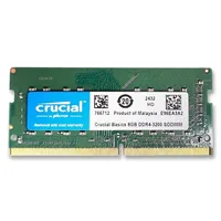 رم لپ&zwnj;تاپ کروشیال مدل CL22 DDR4 تک کاناله ظرفیت 8 گیگابایت فرکانس 3200 مگاهرتز نوع ماژول SO-DIMM