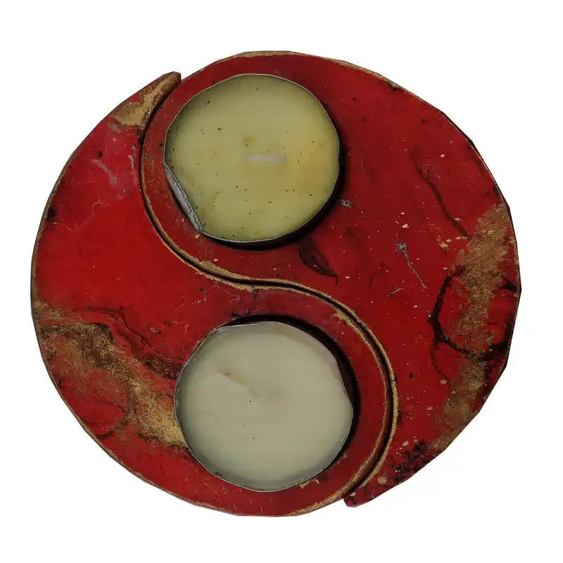 ظرف سرو سنگی طرح یلدایی مدل ماربل پتینه کد 2111 به همراه جاشمعی مجموعه 3 عددی