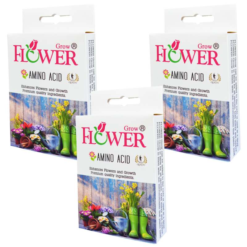 کود اسید آمینه فلاورگرو مدل P03 وزن 50 گرم بسته 3 عددی 