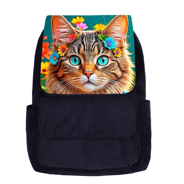 کوله پشتی مدرسه مدل فانتزی طرح گربه کد K055