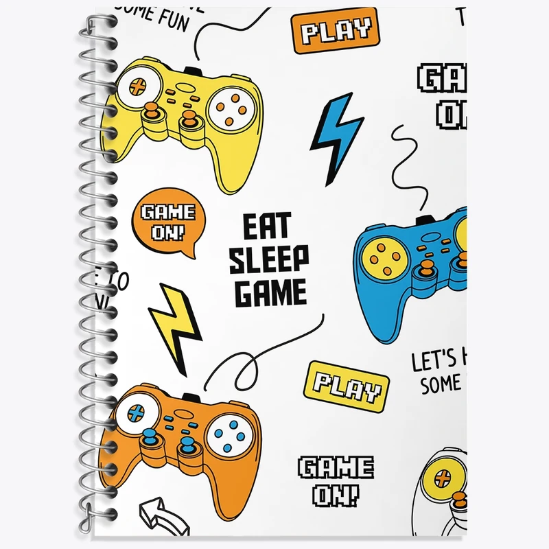 دفتر زبان 50 برگ خندالو مدل دو خط طرح گیم و بازی کد N513