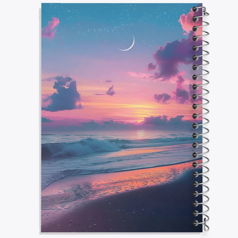 دفتر مشق 50 برگ خندالو طرح طلوع دریا کد F7290