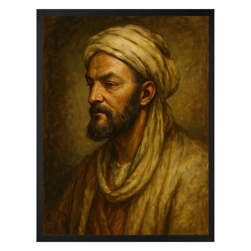 تابلو طرح ابن سینا فریم مشکی