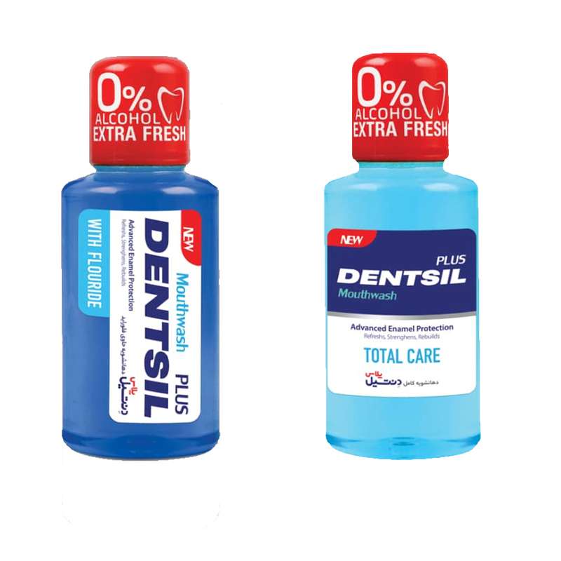 دهانشویه دنتسیل مدل TOTAL CARE  FLORID حجم 350 میلی لیتر بسته 2 عددی
