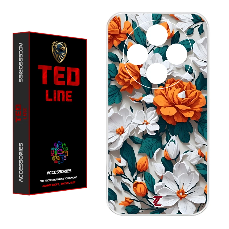 کاور تدلاین طرح گل نارنجی کد 1229 مناسب برای گوشی موبایل شیائومی Redmi 14C / Poco C75