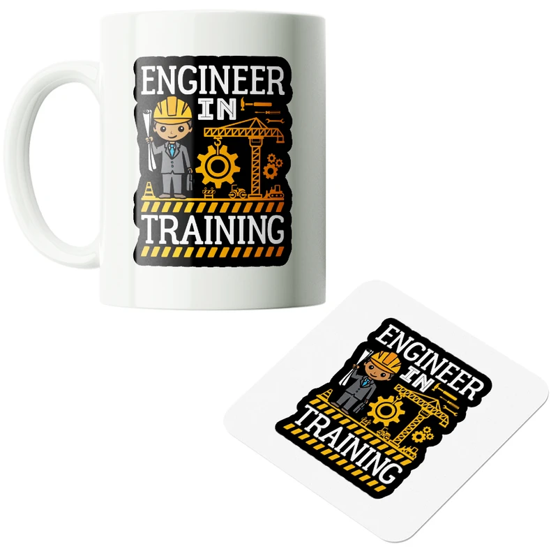 ماگ پاد آفرین مدل مهندس دانشجو فنی مهندسی کد PZ002 به همراه زیرلیوانی