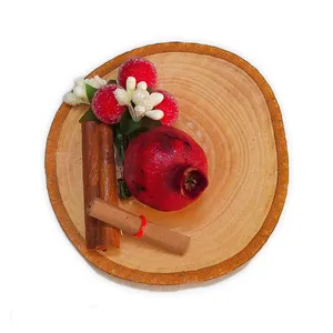 شمعدان چوبی مدل انار مجموعه 6 عددی