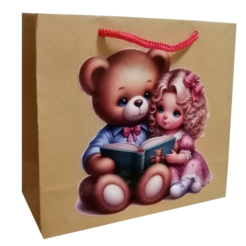 پاکت هدیه مدل دختر مهربون و کتاب داستان مجموعه 2 عددی