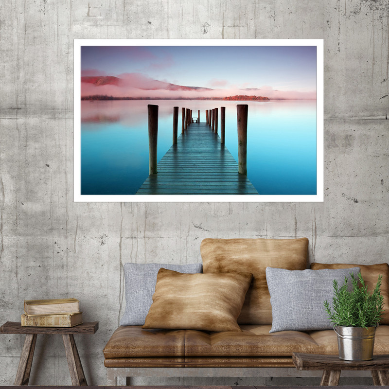 تابلو نوری بکلیت طرح اسکله چوبی طبیعت مدل W-MO1641