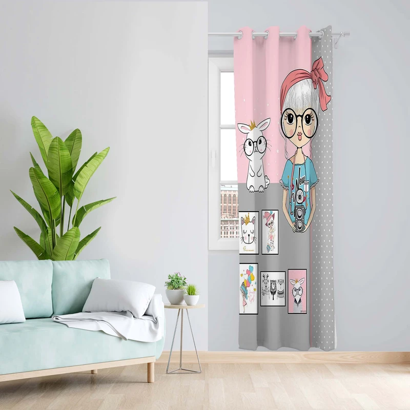 پرده طرح کودک مدل مخمل پانچی کد 4948 z سایز 140x200 سانتی متر