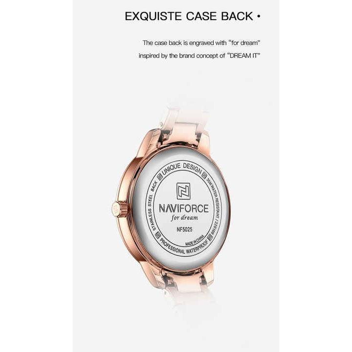 ساعت مچی عقربه ای زنانه نیوی فورس مدل NF5025 RGW