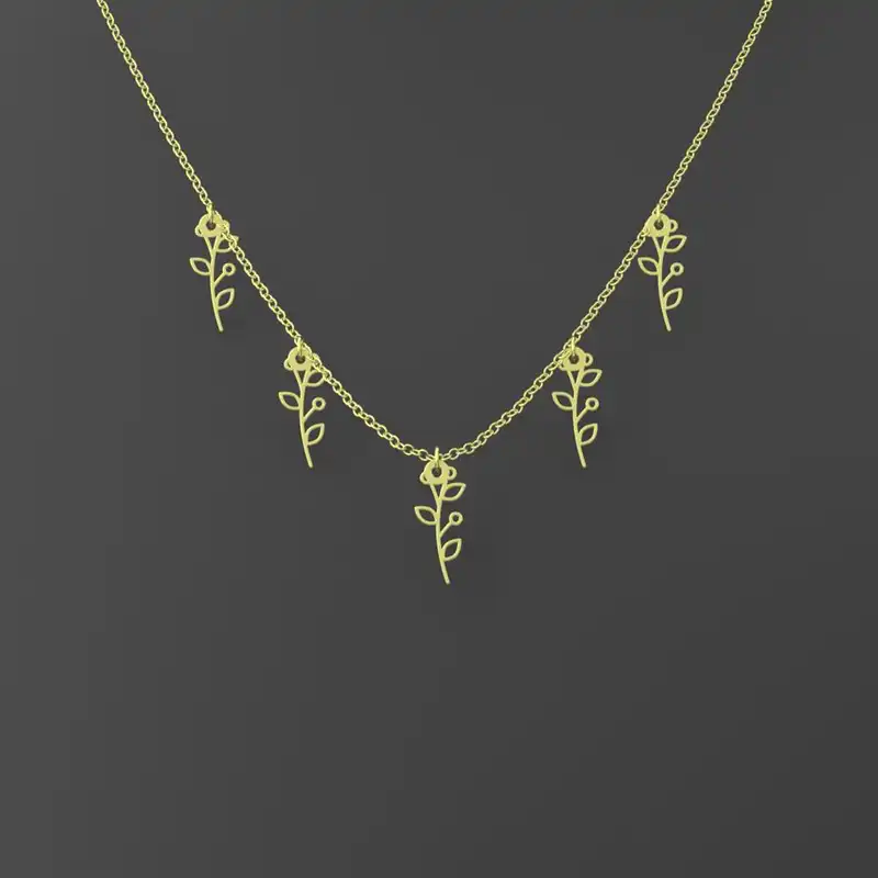 گردنبند طلا 18 عیار زنانه مدوپد مدل برگ کد RNA15963