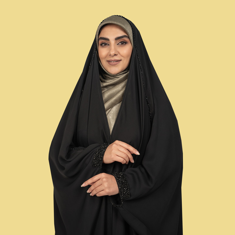 چادر عبایی مدل المیرا پلاس سربی