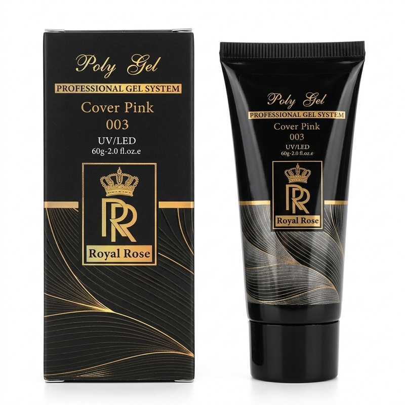 پلی ژل کاشت ناخن رویال رز مدل RR-03 با حجم 60 میلی لیتر رنگ صورتی