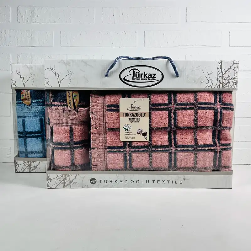 ست حوله استخری و دستی ترک آز مدل ویتوریا مجموعه 2 عددی