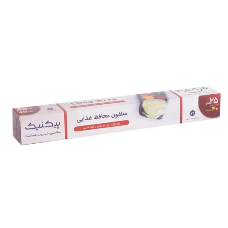 سلفون پیکنیک مدل محافظ غذا رول 25 متری