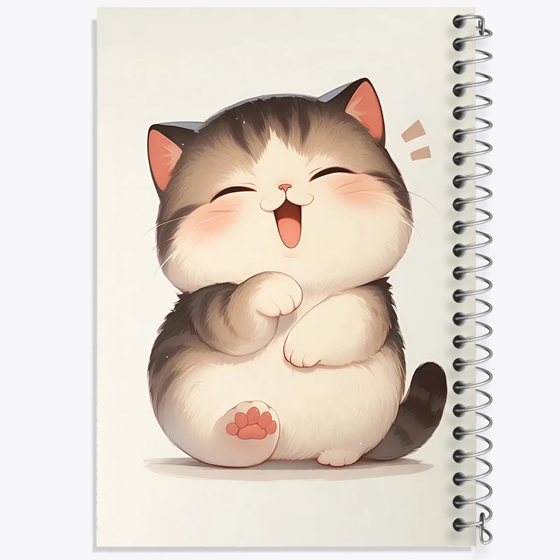 دفتر ژورنال نویسی 50 برگ خندالو مدل نقطه ای طرح گربه کیوت کد N4608