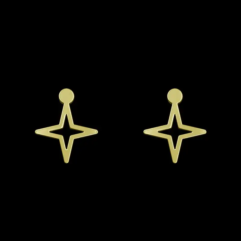 گوشواره طلا 18 عیار زنانه مدوپد مدل ستاره کد GA1-15480
